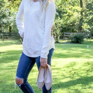 New Without Tags Lety & Me Josey Elbow Patch Pullover